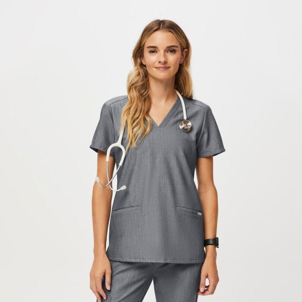 FIGS Women's XS Casma Three-Pocket Scrub Top PO1569 Medical Uniform Healthcare